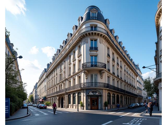 Vue de la Rue de la Paix à Paris avec un immeuble élégant reflétant le ciel bleu, où se trouve le cabinet Volute Avocat.